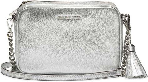 michael kors crossbody zwart zilver|michael kors silver crossbody bag.